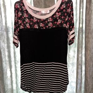 Floral/Striped top